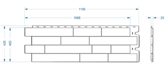 Чертеж фасадной панели Stein