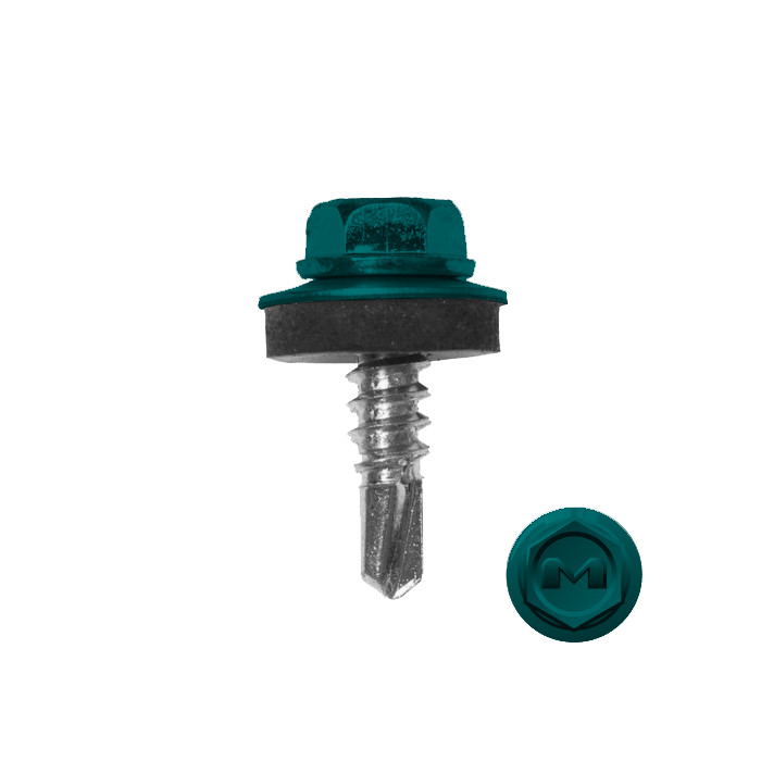 Саморез по металлу Daxmer 5,5х19 (250шт) сверло №3 RAL 5021